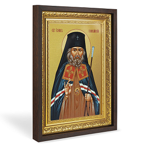 Икона Иоанна Шанхайского и Сан-Францисского, святителя, в широком багете, цвет "темный дуб", на холсте, с золочением (33,5х42,2 см (под икону А4))