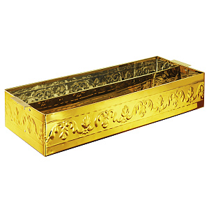 Ящик для огарков "Иерусалимский", 2 отделения, 64х23х12 см (нерж. сталь)