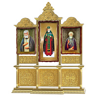 Киот напольный "Ивановский" позолоченный, на 3 иконы, 215х56х262 см