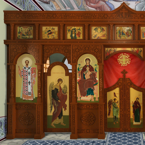 Иконостас двухъярусный (г. Москва), цвет "кипарис", 560х321,6х23,8 см фото 3