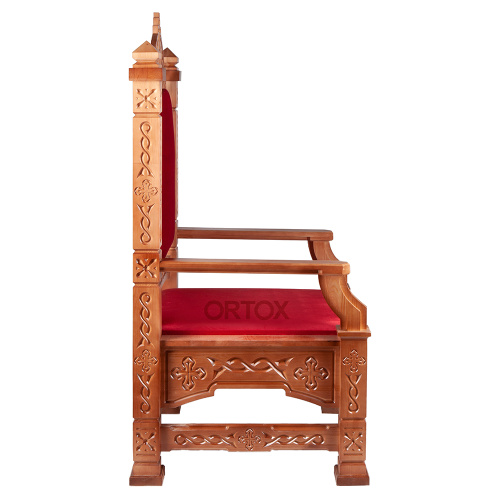 Архиерейский трон "Вятский" резной, светлый, 78х72х150 см фото 5
