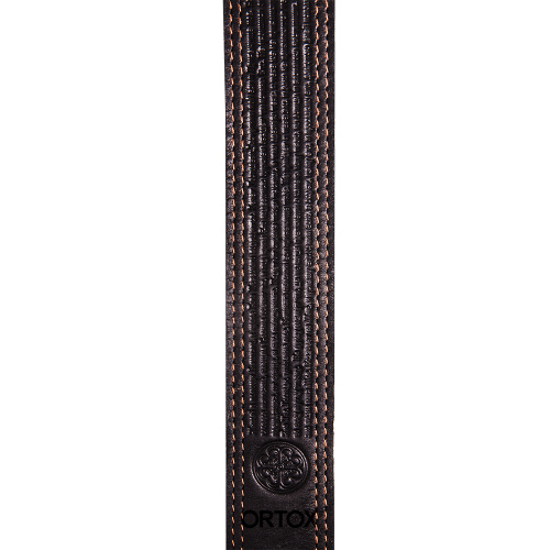 Ремень кожаный черный с молитвой "Живый в помощи" (Псалом 90), ширина 4 см, с двойной цветной строчкой фото 7