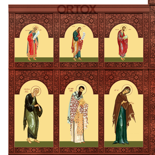 Иконостас "Суздальский" четырехъярусный, цвет "кипарис", 608х637х25,4 см фото 7