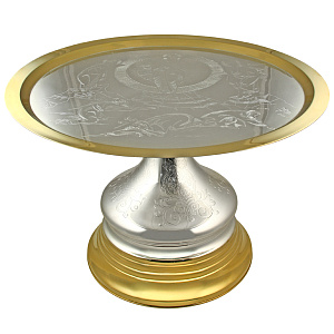 Дискос серебряный "Афонский",  Ø 40 см (высота 22 см)