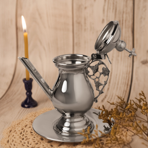 Чайник для теплоты, латунь, никелирование, высота 17 см фото 3 Чайник для теплоты, латунь, никелирование, высота 17 см фото 3