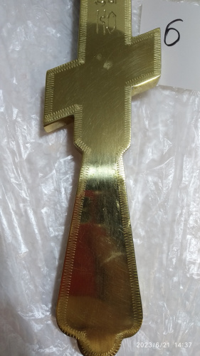 Крест напрестольный латунный, эмаль, 17,5x30 см, У-0623 фото 30