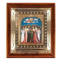 Икона Царственных страстотерпцев, 18х20 см, деревянный киот