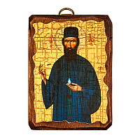 Икона преподобномученика Ефрема Нового, Неа-Макринского, 6,5х9 см, под старину