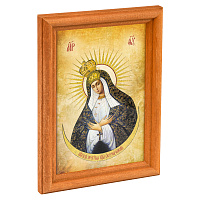 Икона Божией Матери "Остробрамская" в деревянной рамке, 12х1,5х17 см