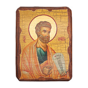 Икона апостола Петра, под старину №1 (7х9 см)