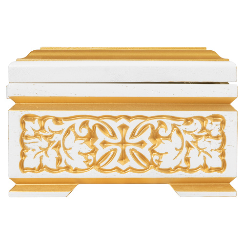 Ковчег для мощей "Суздальский" белый с золотом (патина), 30х20х13 см фото 10
