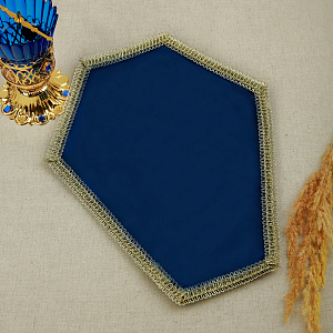 Плат под крест шестигранный, 26х33 см (синий)