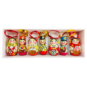 Набор пасхальный "Яйцо", комплект из 7 штук, дерево, ручная роспись (Иван да Марья)