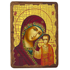 Икона Божией Матери "Казанская", под старину №1 (12х17 см)