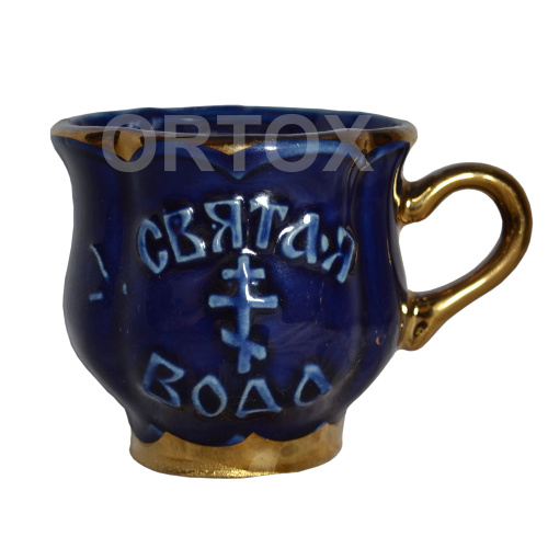 Чашка керамическая для святой воды, цвет микс, 6х5 см фото 2