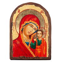 Икона Божией Матери "Казанская", 17х23 см, арочной формы, под старину №2