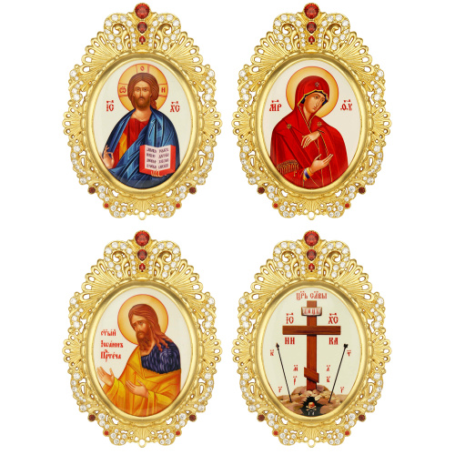 Икона на митру из ювелирного  сплава в позолоте