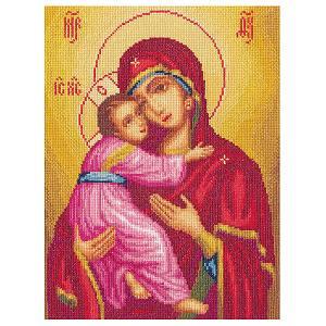 Набор для вышивания крестом "Икона Божией Матери "Владимирская", 23,5х31 см (счетный крест)
