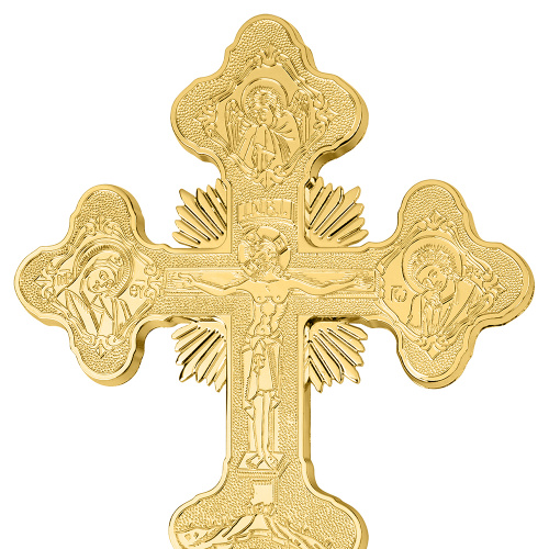 Крест напрестольный, цинковый сплав, цвет "под золото", 16,4х28 см фото 15