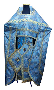 Иерейское облачение голубое, греческая парча (машинная вышивка)