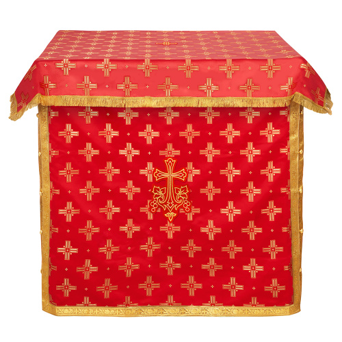 Облачение на престол с пеленой, шелк "Святительский", красное с золотом фото 2