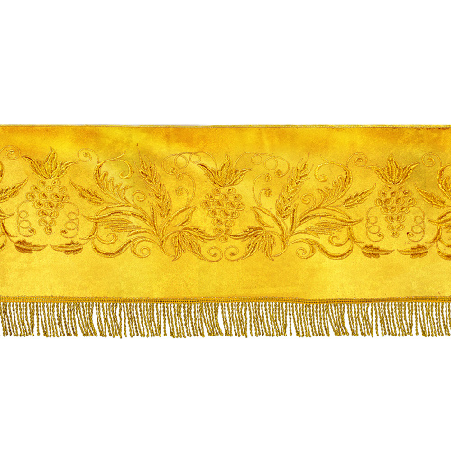 Пелена на престол комбинированная, желтая с золотом, вышивка фото 3