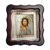 Икона Спасителя "Господь Вседержитель", 20х22 см, фигурная багетная рамка №2