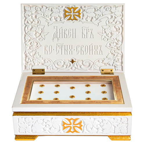 Ковчег для мощей "Суздальский" белый с золотом (поталь), 30х20х13 см фото 6