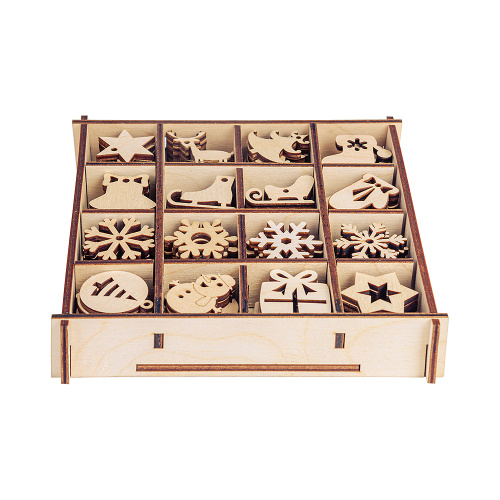 Набор деревянных заготовок для творчества "Новогодний", 96 шт. в коробке фото 4 Набор деревянных заготовок для творчества "Новогодний", 96 шт. в коробке фото 4