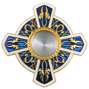 Мощевик врезной, цинковый сплав, эмаль, Ø 55/17 мм (синяя эмаль)