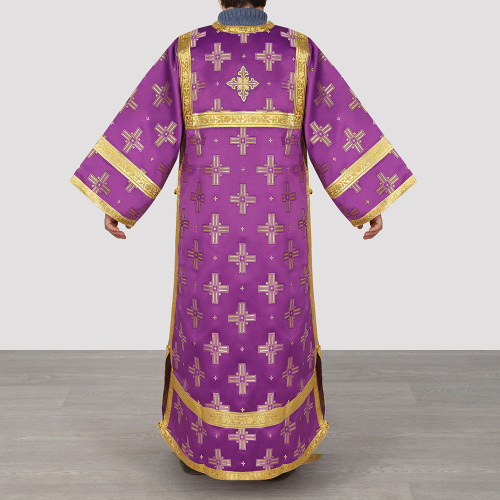 Стихарь алтарника детский, шелк "Святительский", фиолетовый с золотом фото 8