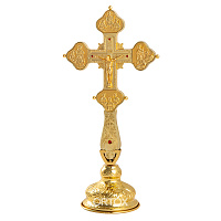 Крест напрестольный латунный с подставкой, 19х40 см, У-0645