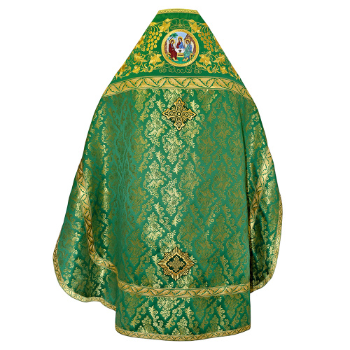 Иерейское облачение зеленое с иконой Пресвятой Троицы, вышивка, парча фото 2
