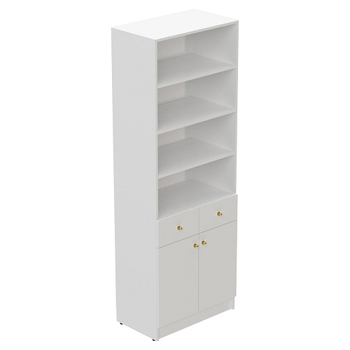 Свечная лавка. Секция №9, шкаф-витрина, прямые полки, белая