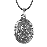 Образок мельхиоровый с ликом мученицы Ларисы Готфской, серебрение
