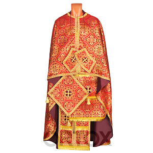Иерейское греческое облачение красное, византийская ткань, размер 52-54 (византийская ткань)