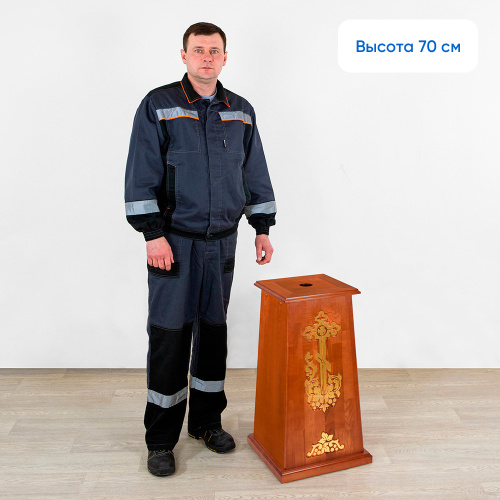 Подставка под хоругвь, крест, икону "Суздальская", цвет "кипарис" с золотом (поталь) фото 7