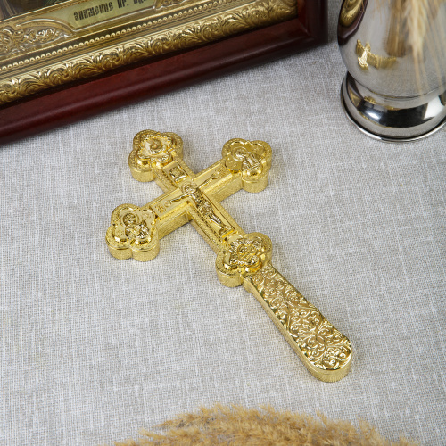Крест требный, цинковый сплав, 12x21 см фото 2