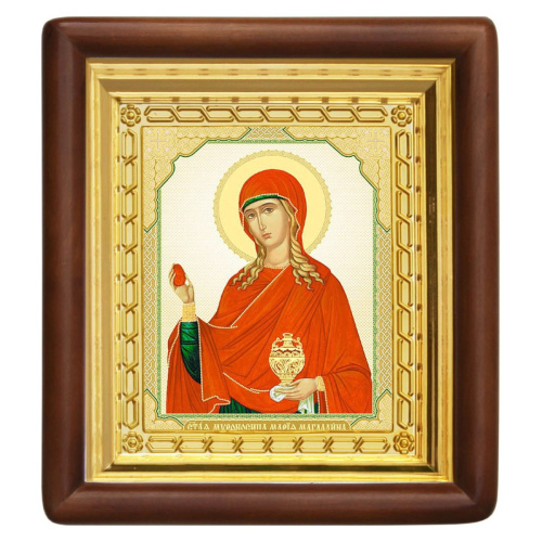 Икона равноапостольной Марии Магдалины, 18х20 см, деревянный киот
