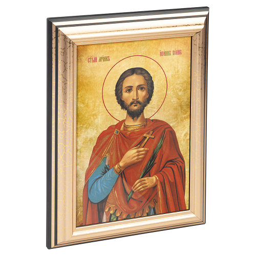 Икона мученика Иоанна Воина в пластиковой рамке, 13х1,5х18 см
