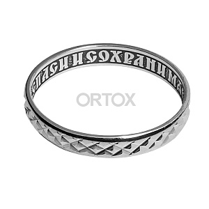 Кольцо серебряное, штамп, алмазная огранка (размер 18)