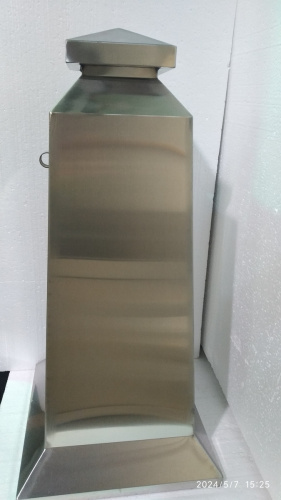 Столбик ограждения металлический, 32х67 см, цвет "под серебро", У-1223 фото 2