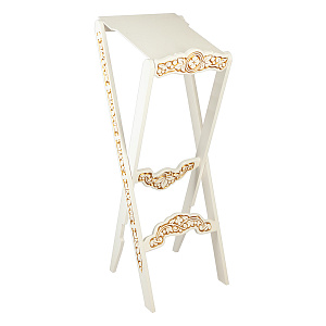 Аналой раскладной "Суздальский" белый с золотом (патина), высота 123 см (44х44х123 см)