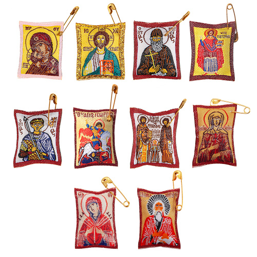 Ладанка на булавке, ткань, в ассортименте Ладанка на булавке, ткань, в ассортименте