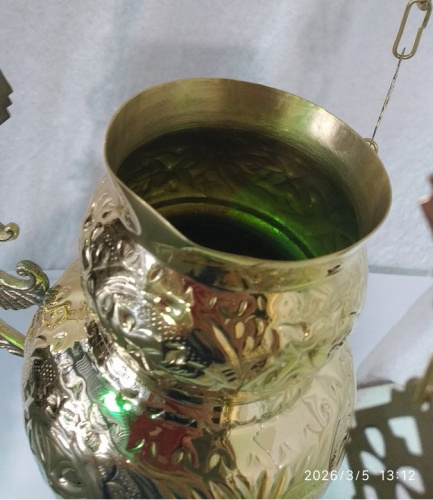 Лампада подвесная, латунь, 15х21 см, №1, У 13-0279 фото 3