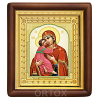 Икона Божией Матери "Владимирская", 18х20 см, деревянный киот