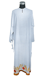 Подризник белый с рисунком "Барбарис", мокрый шелк, вышивка  (мокрый шелк)