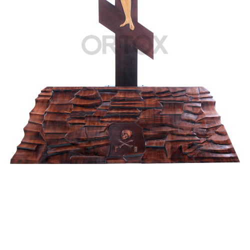 Крест-голгофа напольная, художественная тонировка, резьба, 278 см фото 6