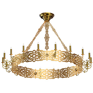 Хорос "Успенский" на 18 свечей, цвет "под золото", диаметр 120 см (нерж. сталь)