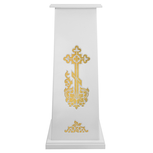 Подставка под хоругвь, крест, икону "Суздальская" белая с золотом (поталь) фото 2